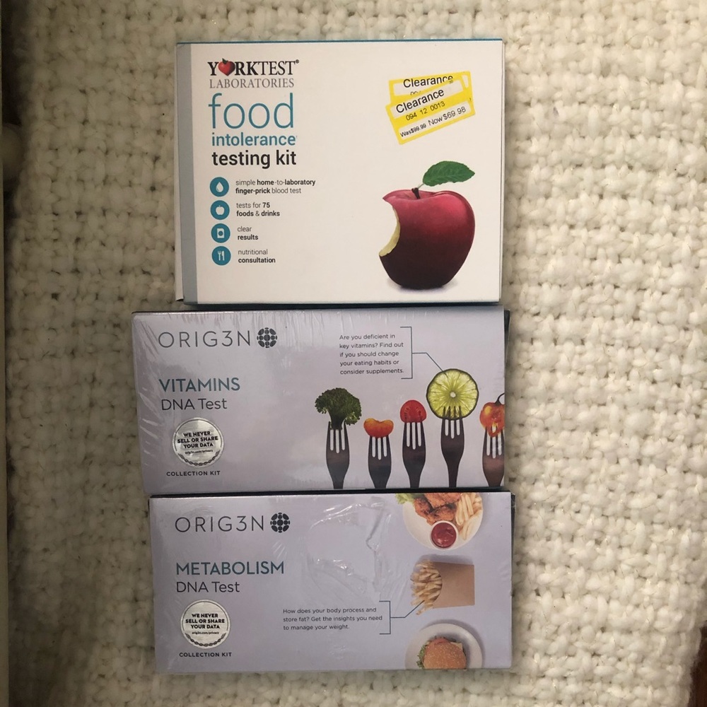 Testing kits : food intolerance, vitamins, metab.